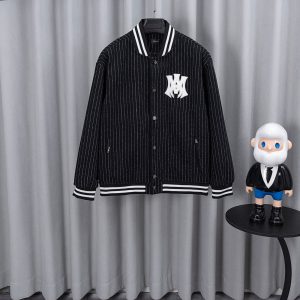 Chaqueta Amiri MA Logo Varsity Pinstripe Negro