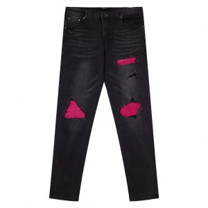 AMIRI Red Patch Black Denim Pant