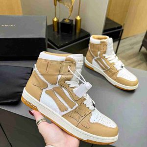 AMIRI Skel Top High Brown and White