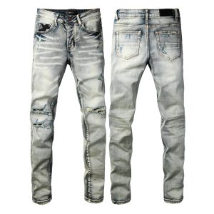 AMIRIS Jeans Men Blue Low Elevation Skinny Hold Denim Trousers