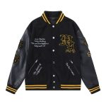 Chaqueta Amiri Theatres Hollywood Varsity Negro con Detalles Dorados
