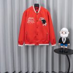 Chaqueta Amiri California 76 Panther Varsity Rojo con Bordado Blanco
