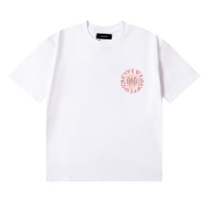 Camiseta AMIRI Sunburst Pocket Blanca Rosa