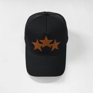 Sombreros Amiri Three Star Negro Cuero