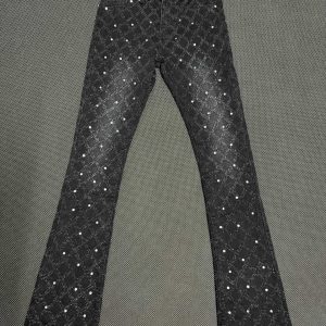Pantalones Amiri Crystal Argyle Flare Negro