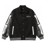 Chaqueta Amiri Bones Varsity Negro con Apliques de Huesos