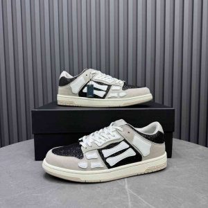 AMIRI Pacific Bones Mixed Leather Sneakers