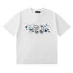 Camiseta AMIRI Floral Logo Blanca Azul