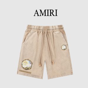 Shorts AMIRI Marrón Claro con Logo
