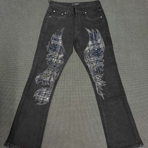 Pantalones AMIRI Eagle Wing Studded Flare Negro