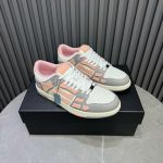 AMIRI Pink & Gray Varsity Skel Top Low Sneakers