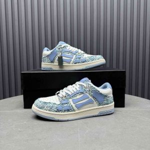 AMIRI Blue & White Bandana Skel Top Low